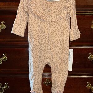 Nicole Miller Footed Sleeper with Headband, Size 6-9 months, NWT